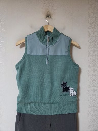 블랙앤화이트 방풍 니트 반 집업~66