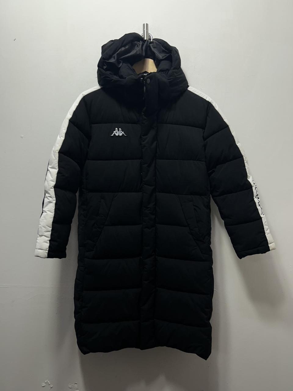 140 카파 후드 다운 키즈 롱패딩 블랙