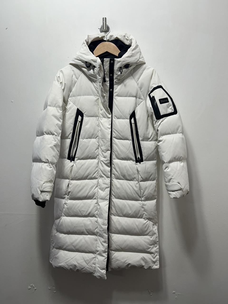 AIR BUMPER 여성 후드 다운 화이트 롱패딩 S