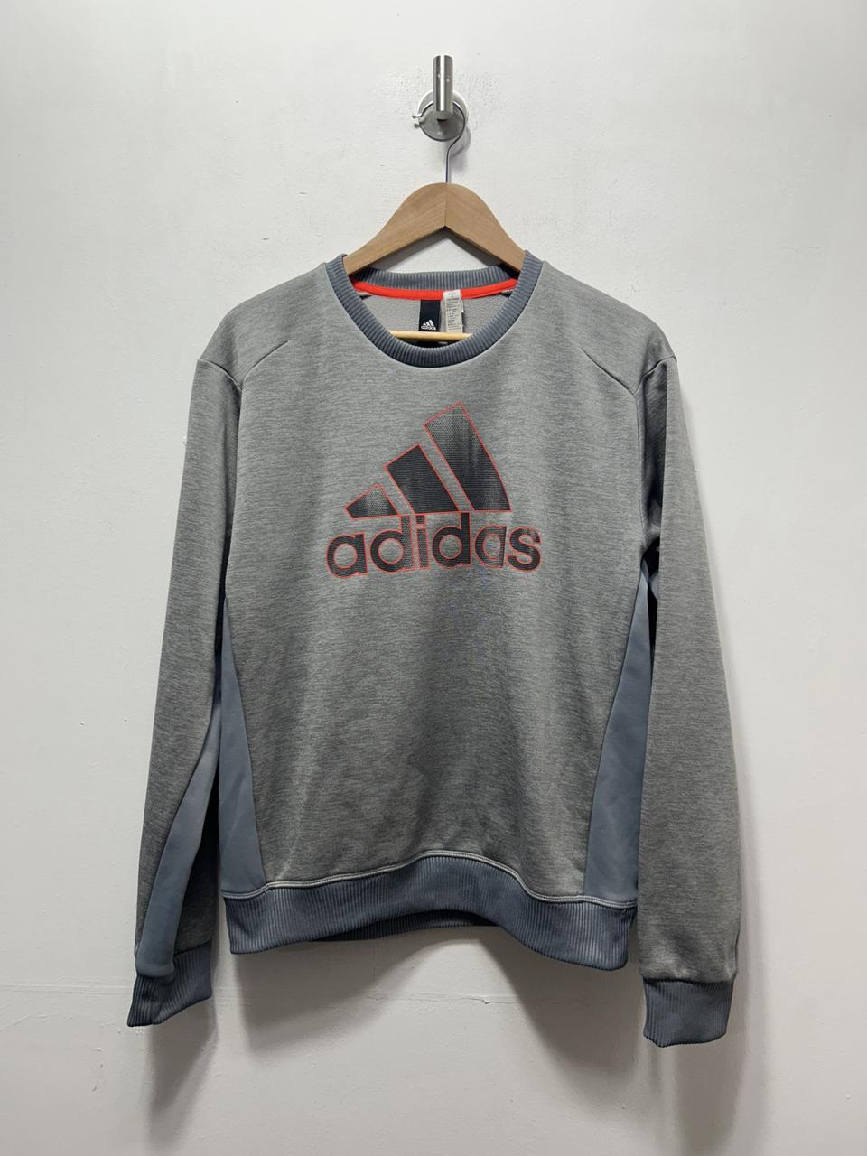 아디다스 그레이 안감기모 라운드 맨투맨 100