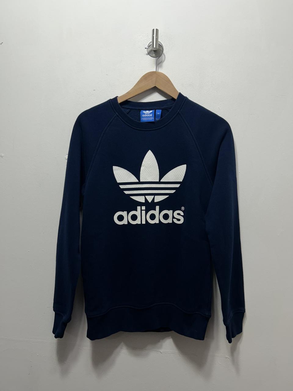 아디다스 네이비 라운드 맨투맨 S