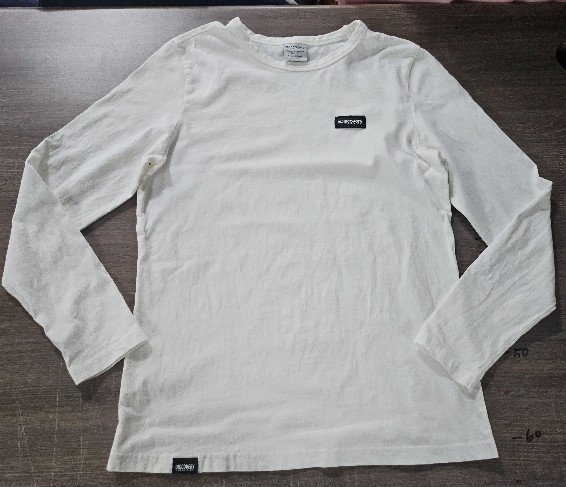 디스커버리  얇은 라운드 긴팔티 90