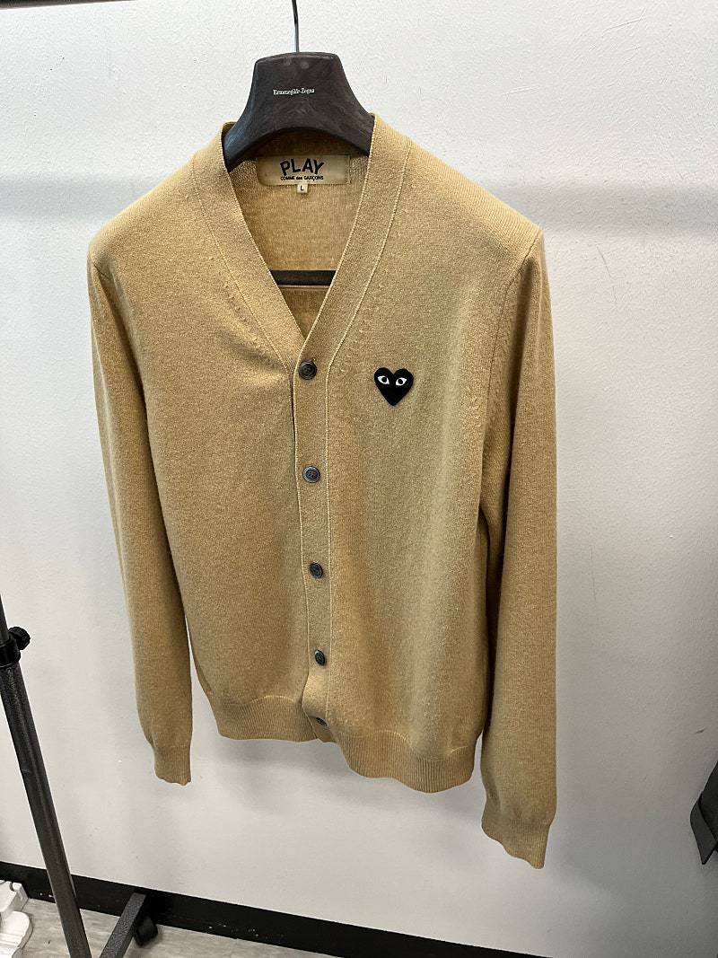 100) 꼼데가르송 블랙와펜 베이지 가디건