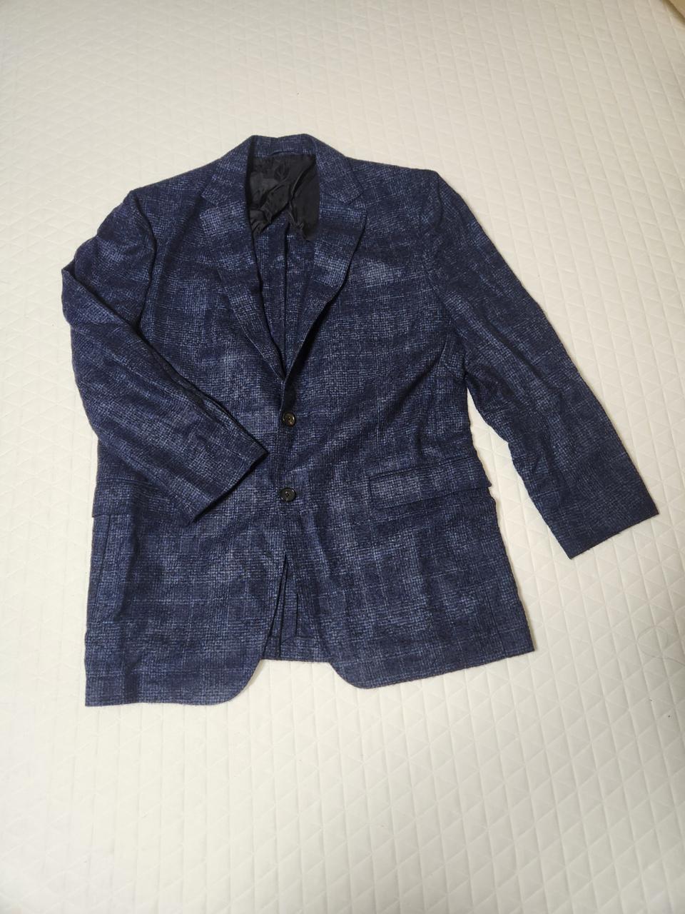 페라가모 네이비 체크 남성 자켓