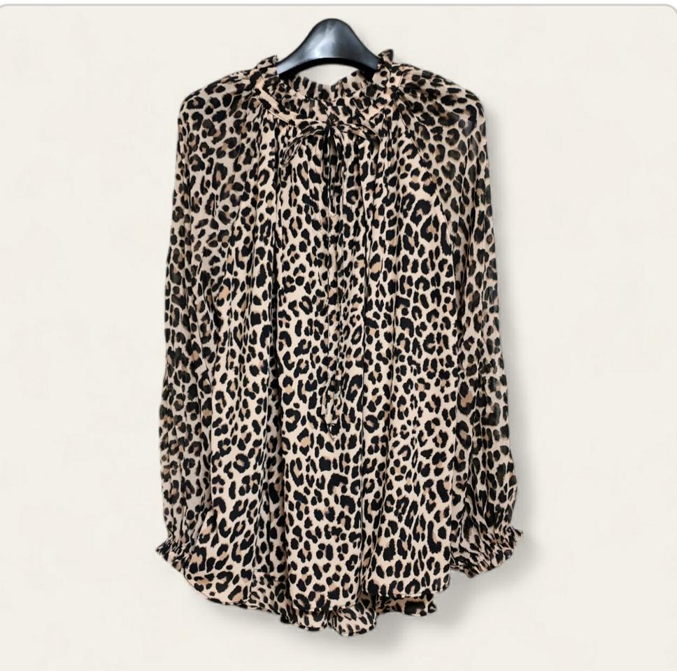 66 새상품 여성 블라우스 레오파드 호피 블라우스 여자 95 새제품
