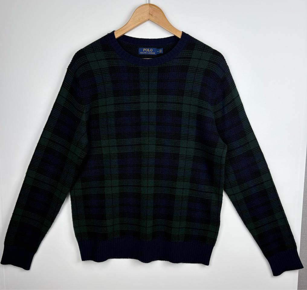 폴로 랄프로렌 블랙워치 타탄 울 혼방 크루넥 스웨터