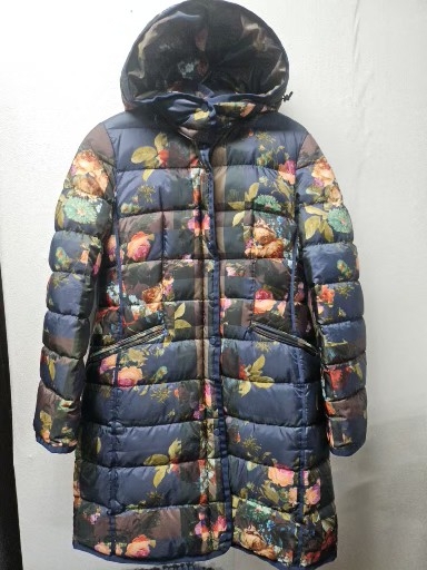 크로커다일 플라워 패턴 롱 패딩 점퍼  90