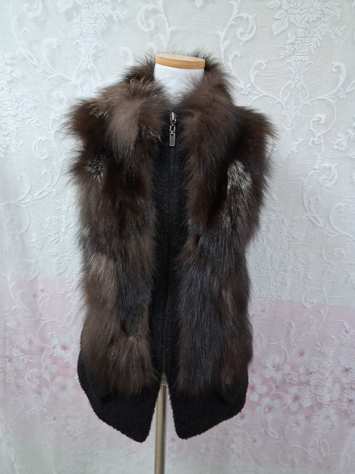 알파카 폭스 퍼 베스트 55