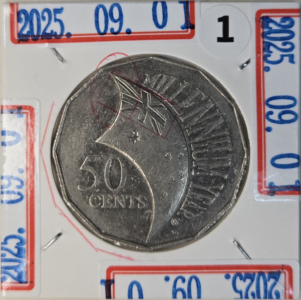 B01A 희귀 영국령 호주국기속 유니언 잭 안압에러 밀레니엄 동전