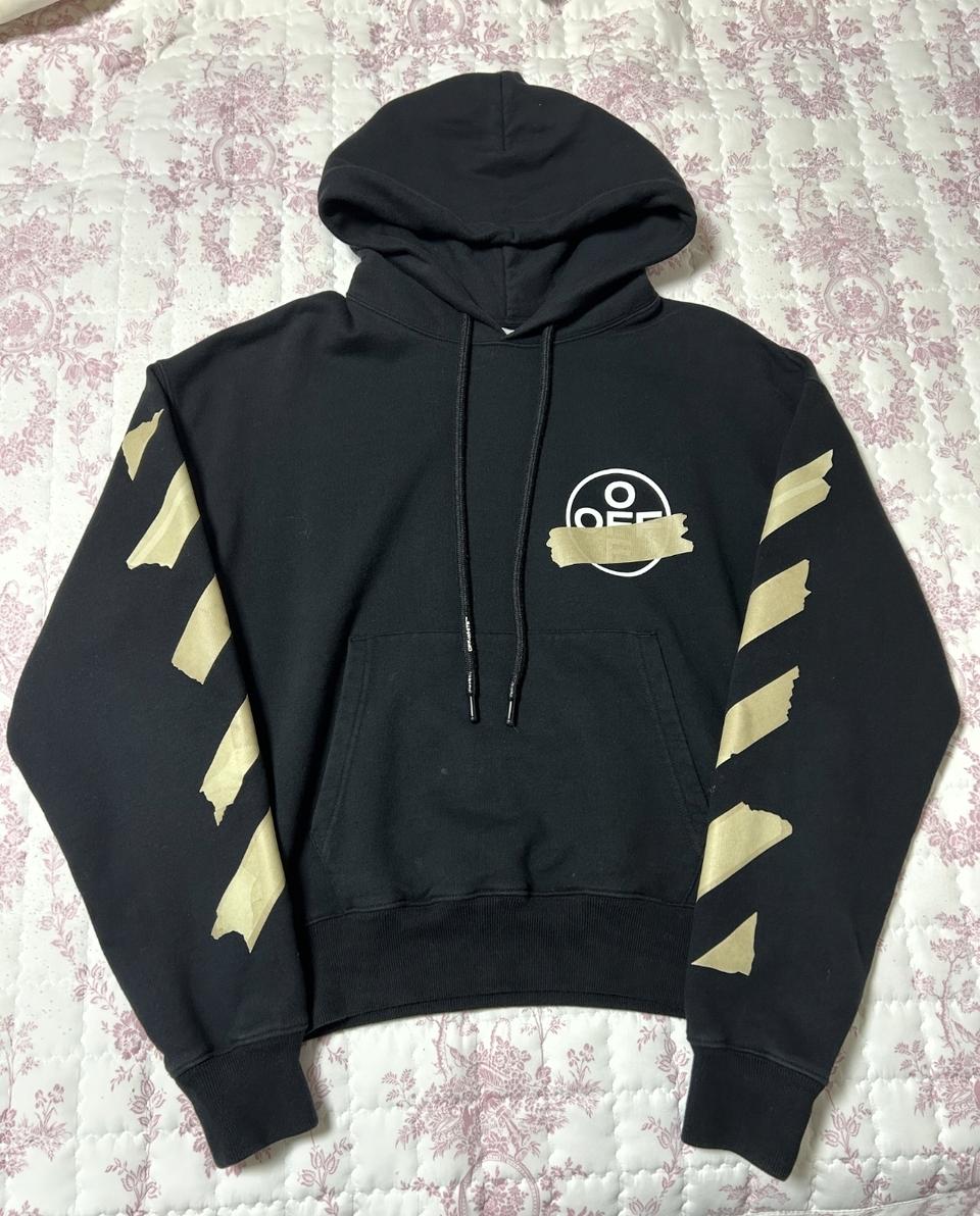 정품 오프화이트 애로우 후드티 90-S 블랙