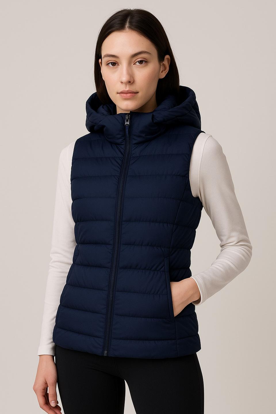 안다르 Andar 여성 오리털 미쳤다핏 요가패딩 누빔 조끼44~55