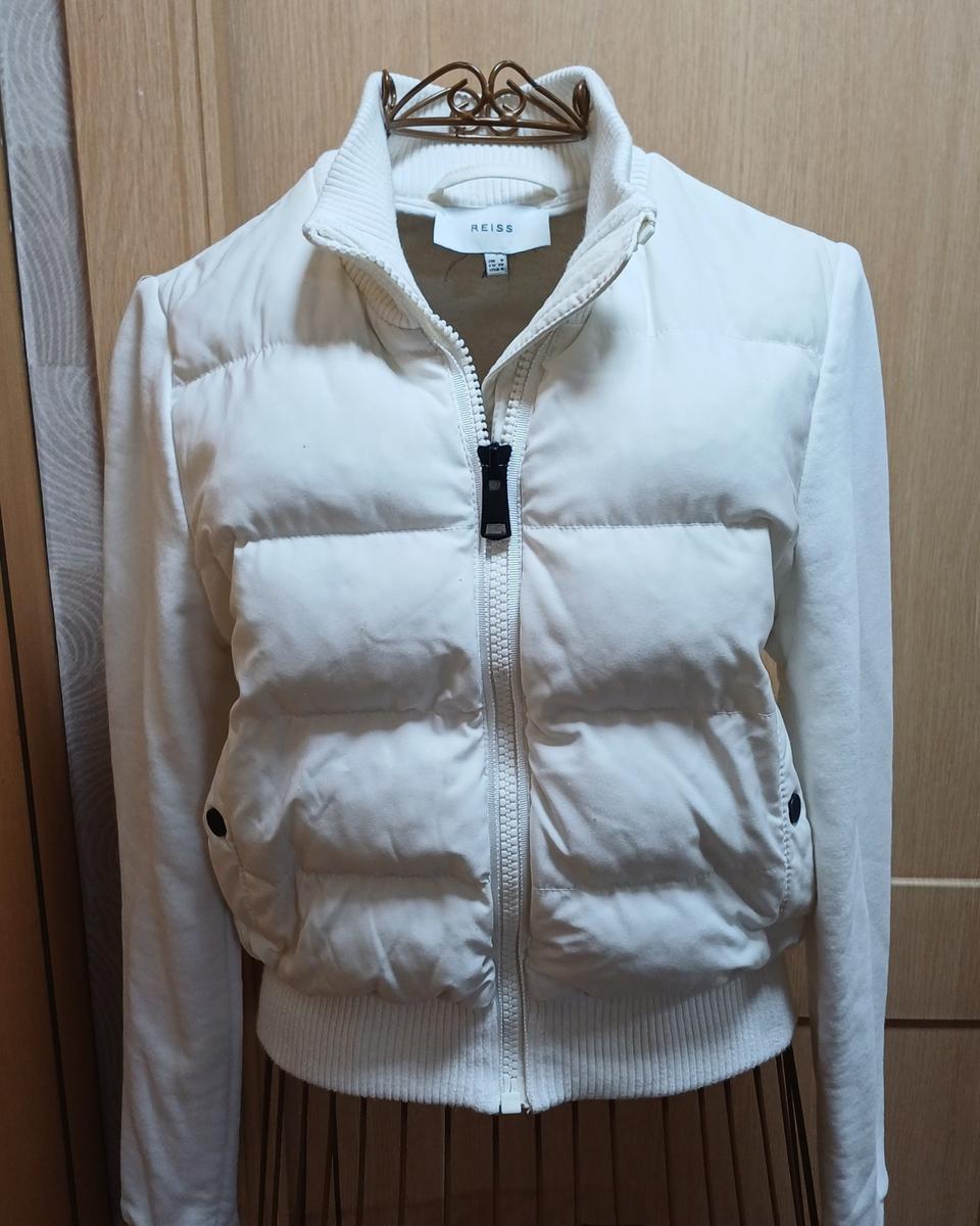 REISS 리스 니트 하이브리드 패딩 자켓 아이보리 UK8