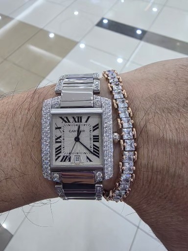 까르띠에 탱크 금통 다이아 시계 정품