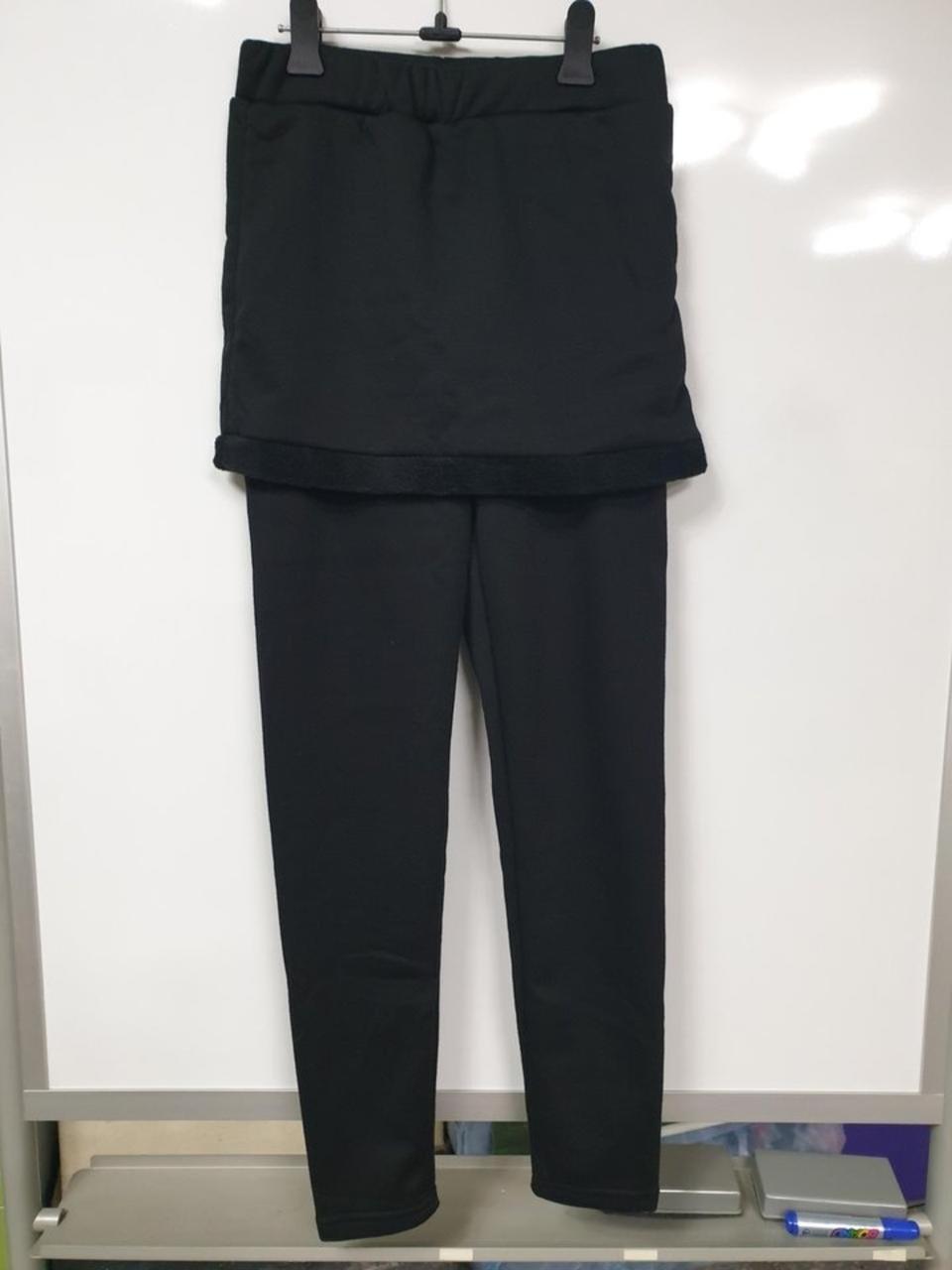 여성 융기모 레깅스 치마 퍼레깅스 검정