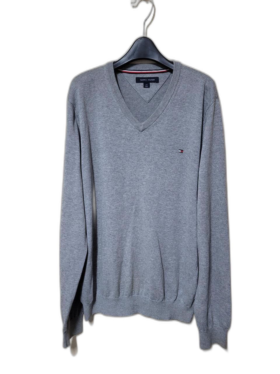 타미힐피거 브이넥 코튼니트