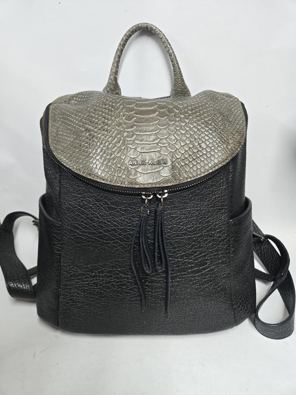 앤클라인 가죽 블랙 백팩