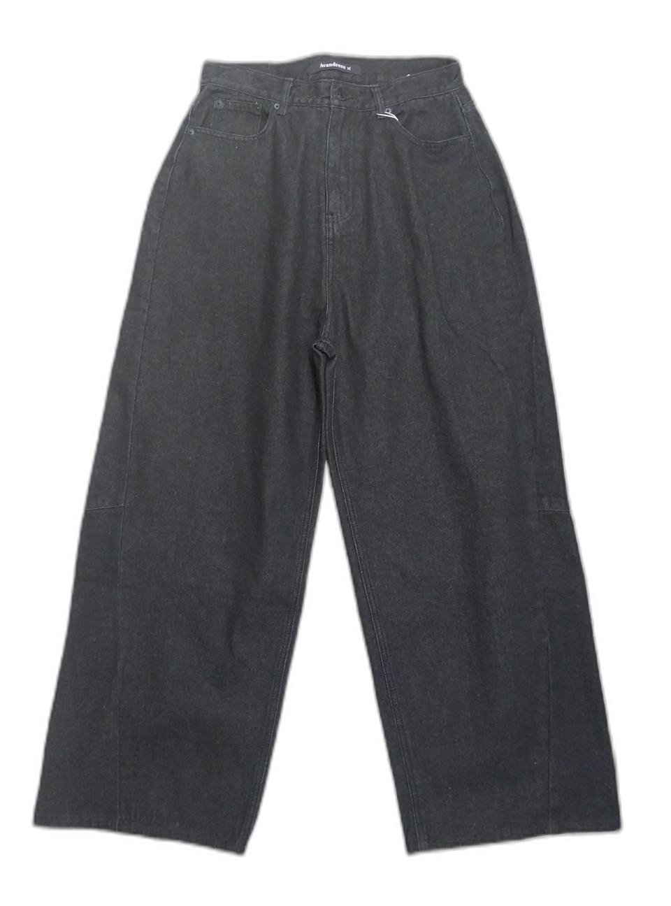 (새상품) Avandress 블랙 와이드 데님 팬츠 M