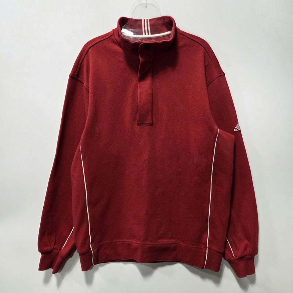 아디다스 레드 로고 반집업 스웻 맨투맨 L 25120215