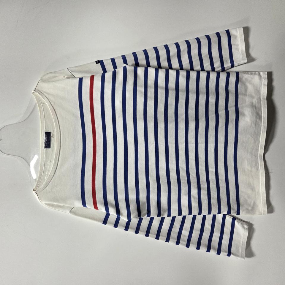 세인트제임스 화이트블루 마린 스트라이프 긴팔티 M 25120217