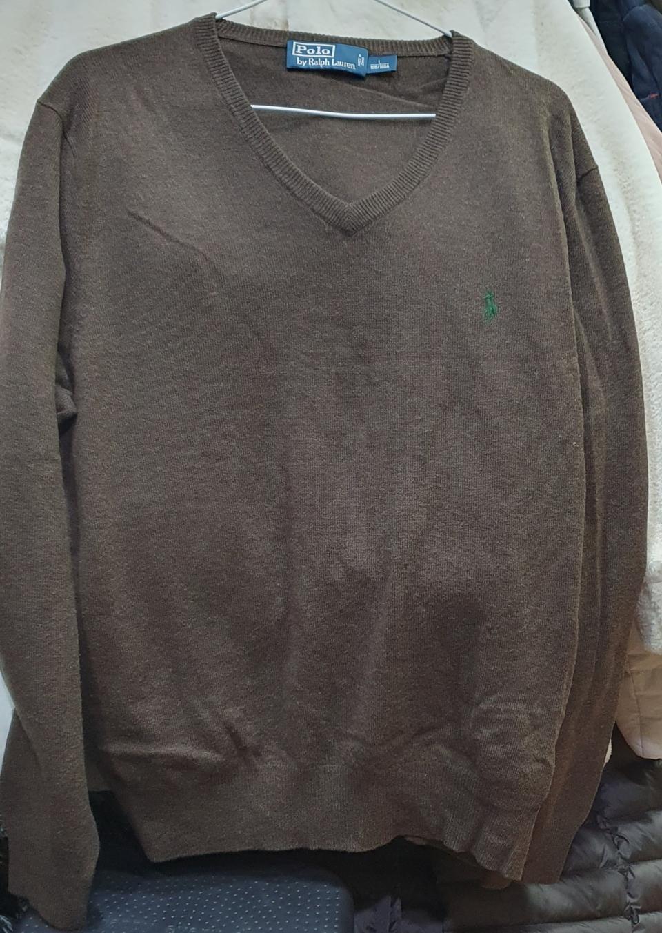 폴로 브이넥 니트L