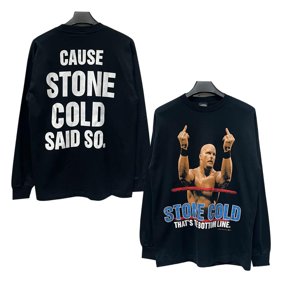 Michael WWE 스톤 콜드 스티브 오스틴 긴팔 롱슬리브 XL