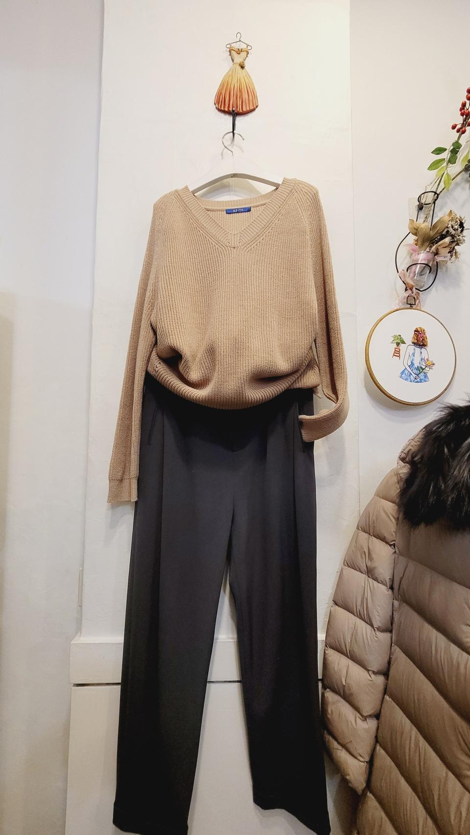 키이스 순모 베이지 니트