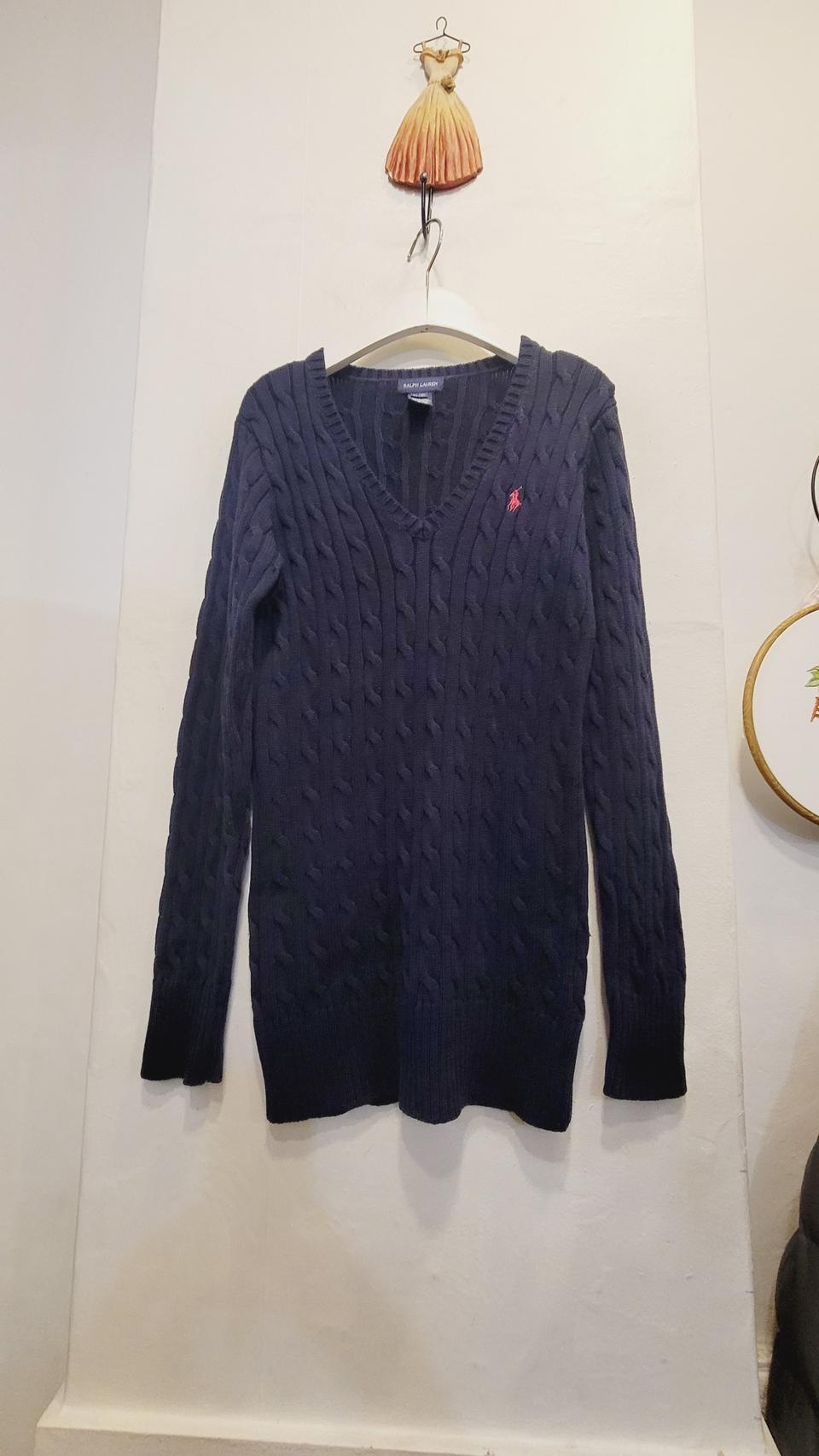 폴로 랄프로렌 네이비 브이넥 니트