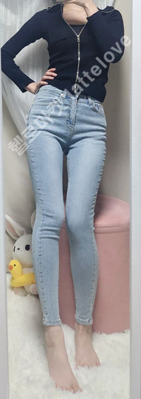 데님 스키니진 S/연청 (착샷O)