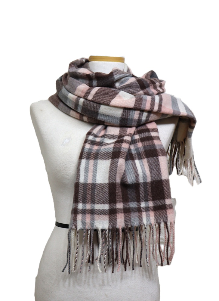 R63 미사용 핸드메이드/ 체크숄/ 여성목도리/사놀까 