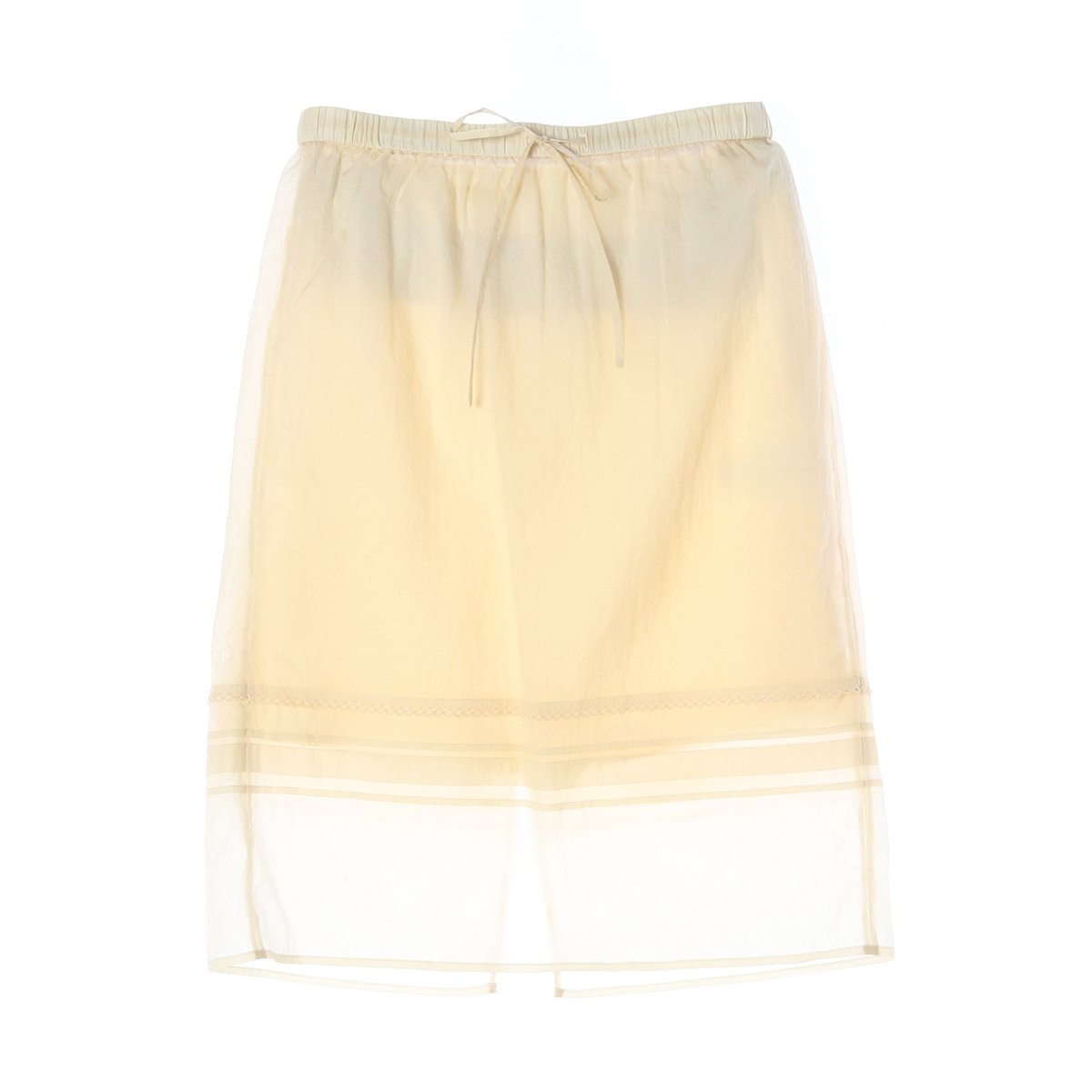 튜드먼트 25SS 쉬어 레이어드 미디 스커트 치마 버터 S