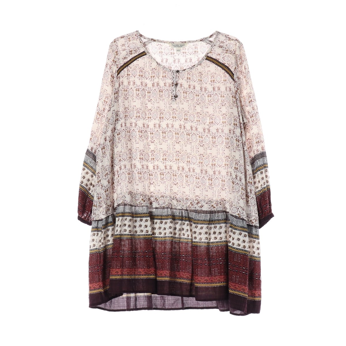 써스데이아일랜드 에스닉 져지 긴팔 드레스 튜닉 원피스