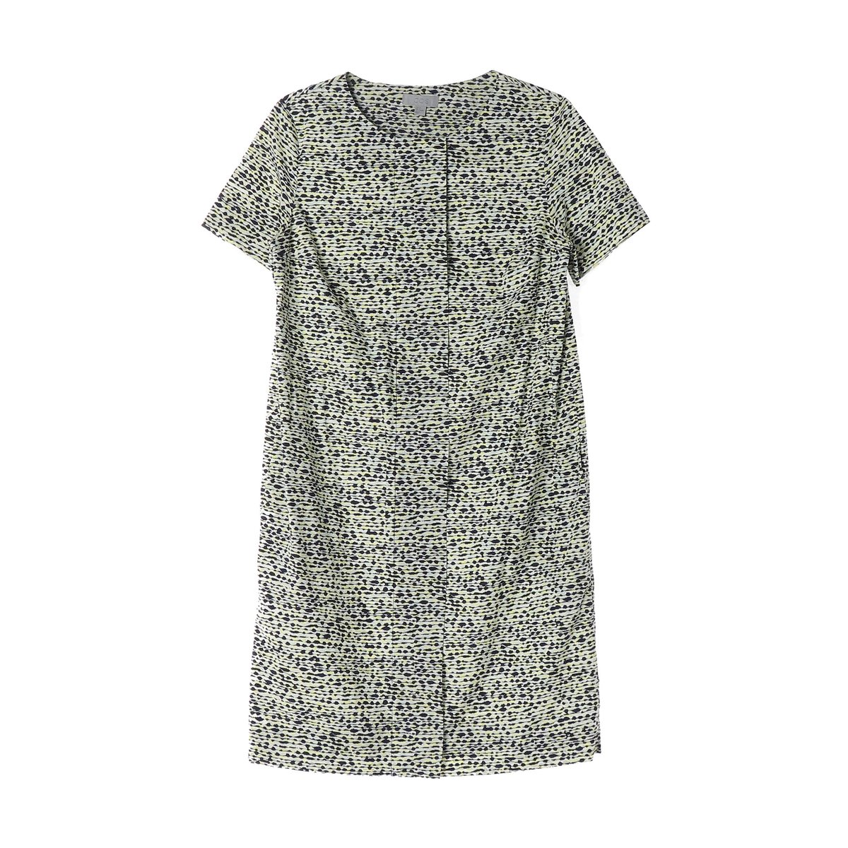 코스 패턴 코튼 반팔 튜닉 원피스 드레스 화이트 네이비