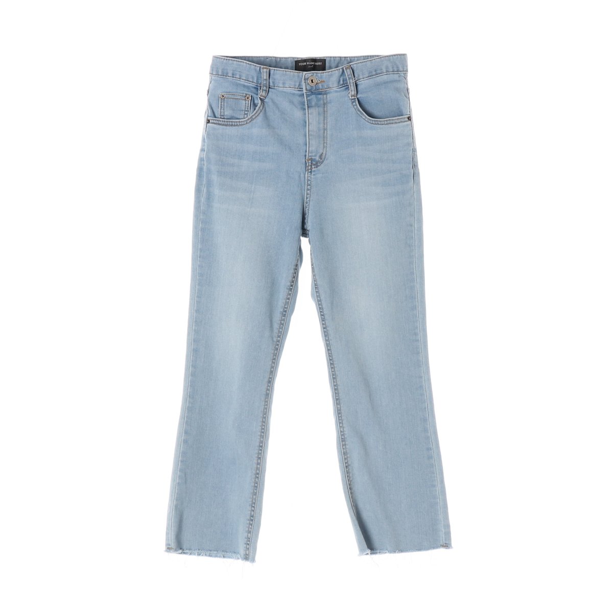 유어네임히얼 연청 컷아웃 워싱 데님팬츠 청바지