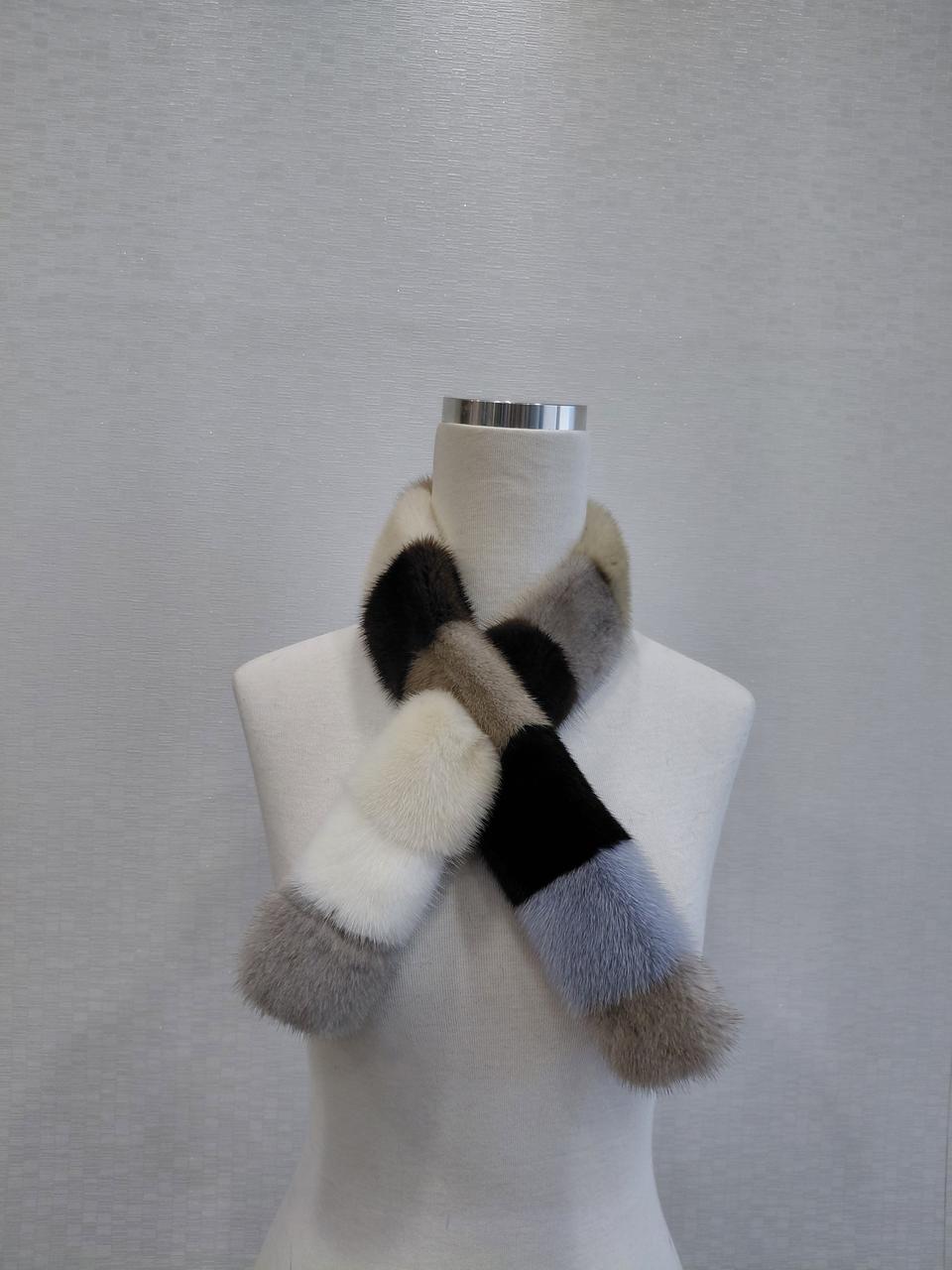 천연 밍크 끼움 멀티 목도리