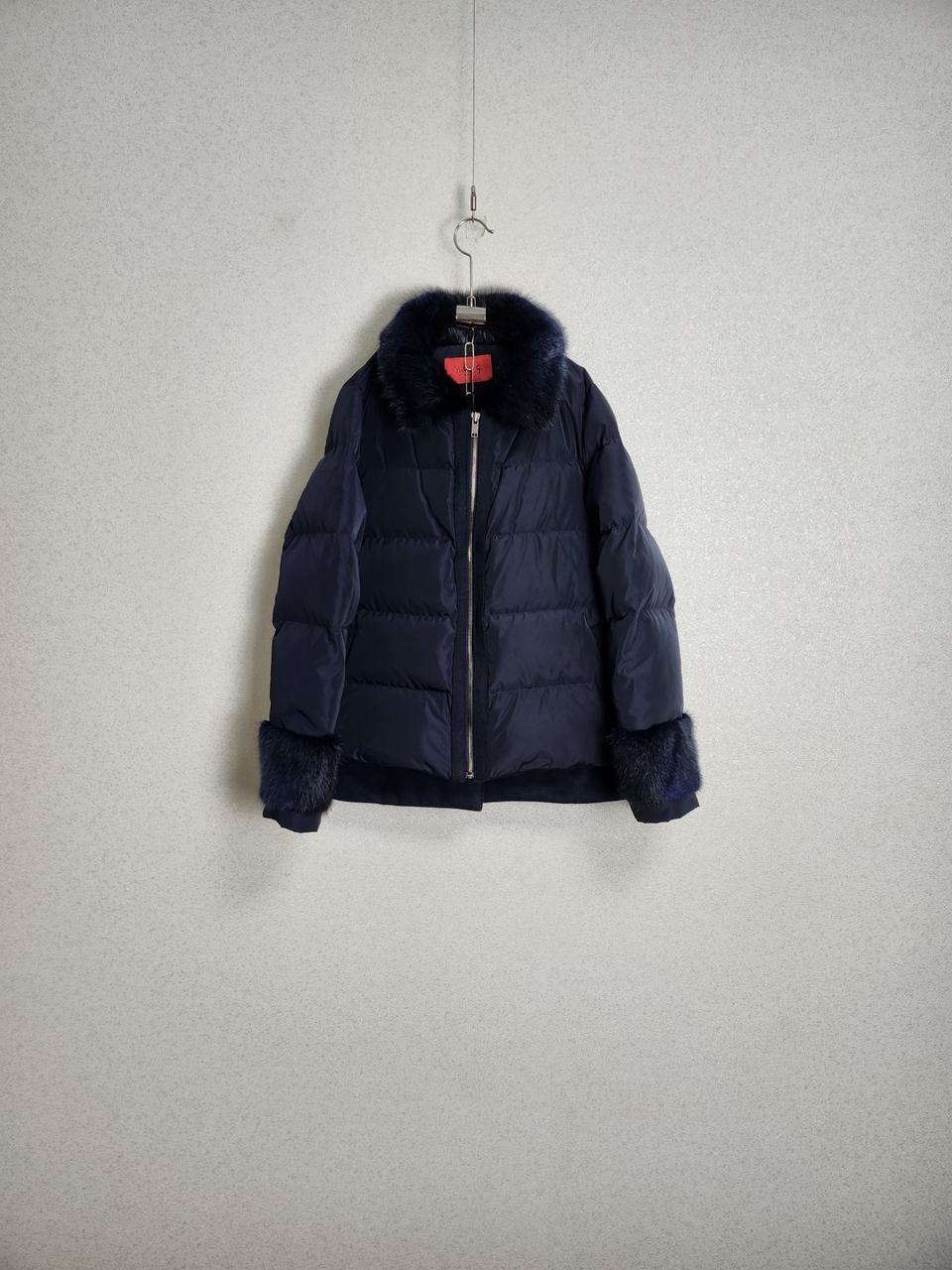 유니지 머스크랫배색 구스다운패딩55