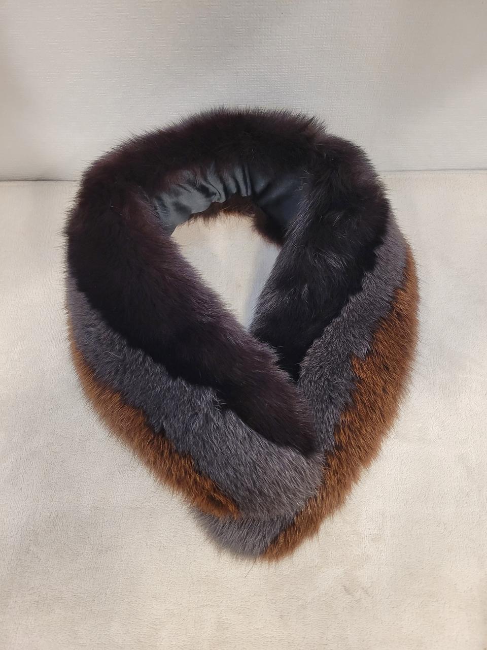 여우털 집게형 목도리