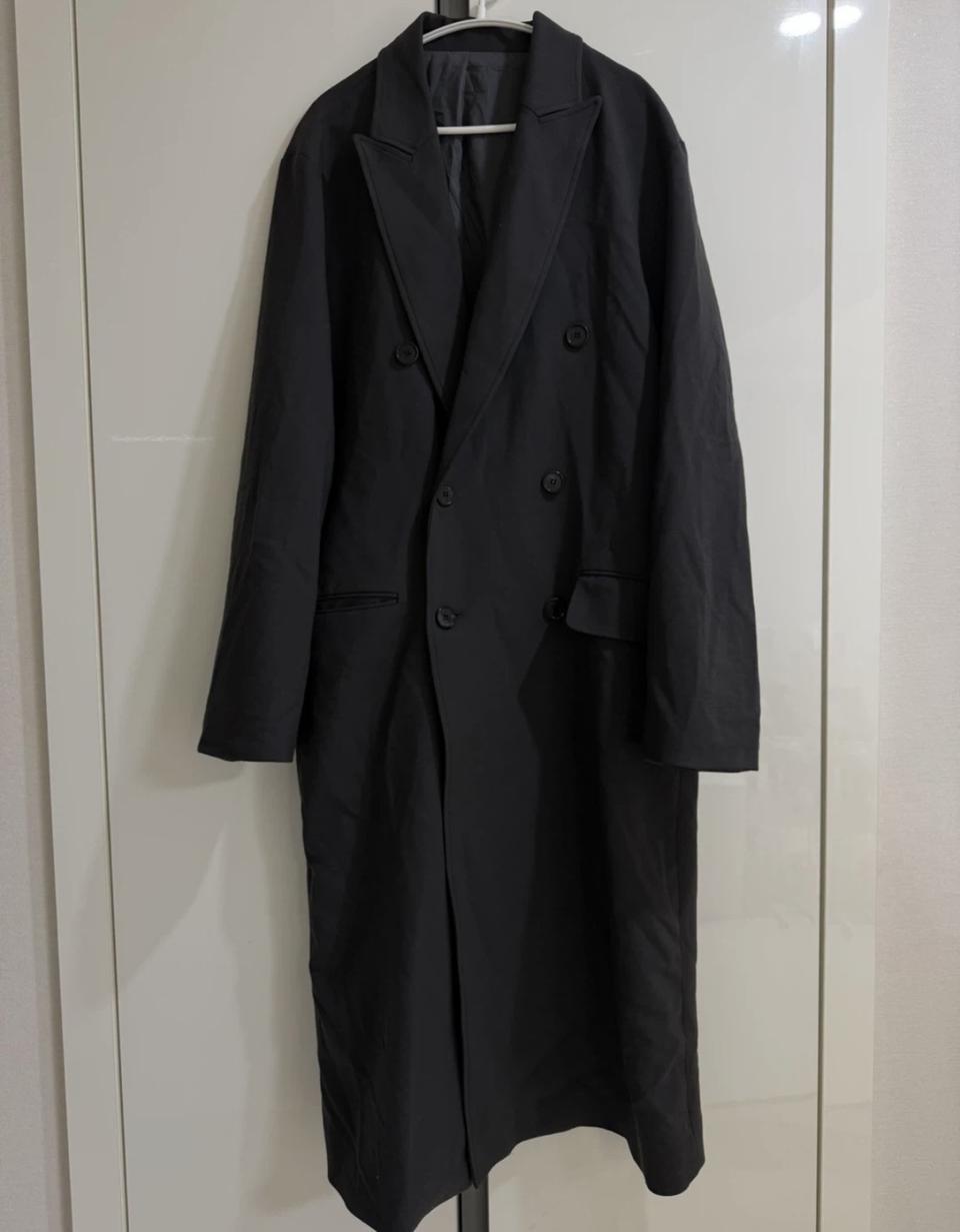 남성 더블 브레스트 롱 코트