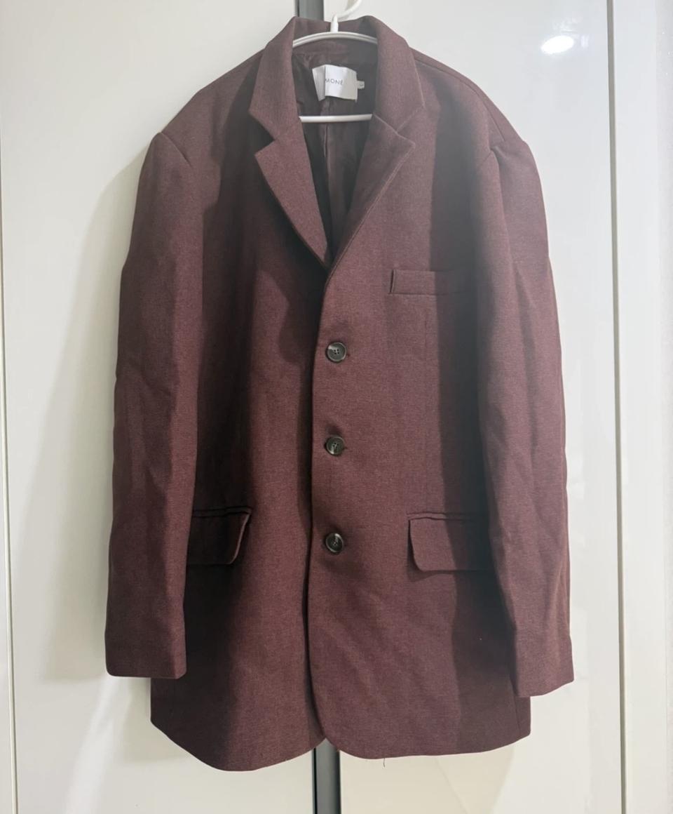 남성 와인색 블레이저 자켓