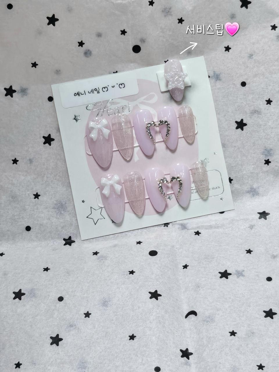 [수제네일팁] 러블리 하트 네일팁