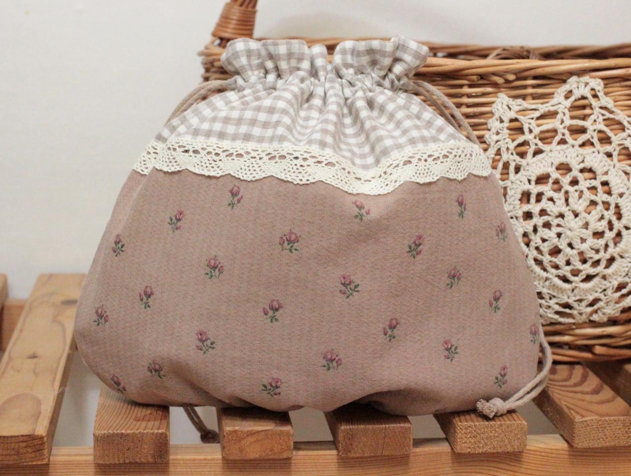 핸드메이드 셔링 레이스 스트링 파우치