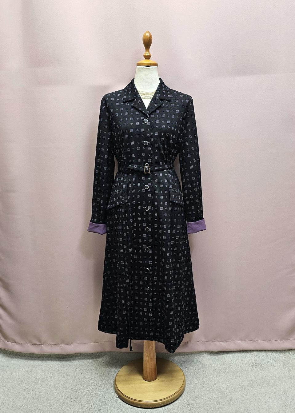 로나피아 패턴 원피스 제천벨트 세트