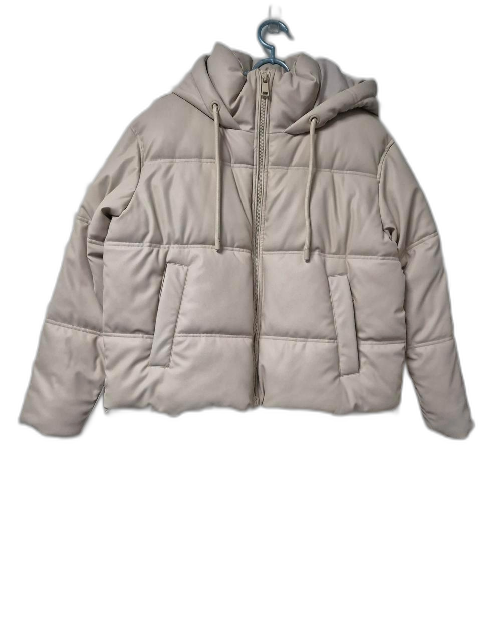 자라 페이크레더 크롭 패딩