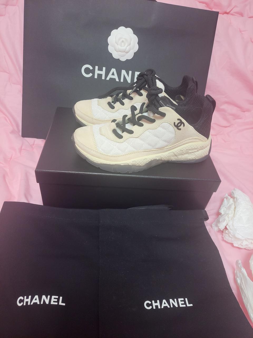 정품)급처상태좋음!샤넬 믹스드파이버 스니커즈 운동화 신발