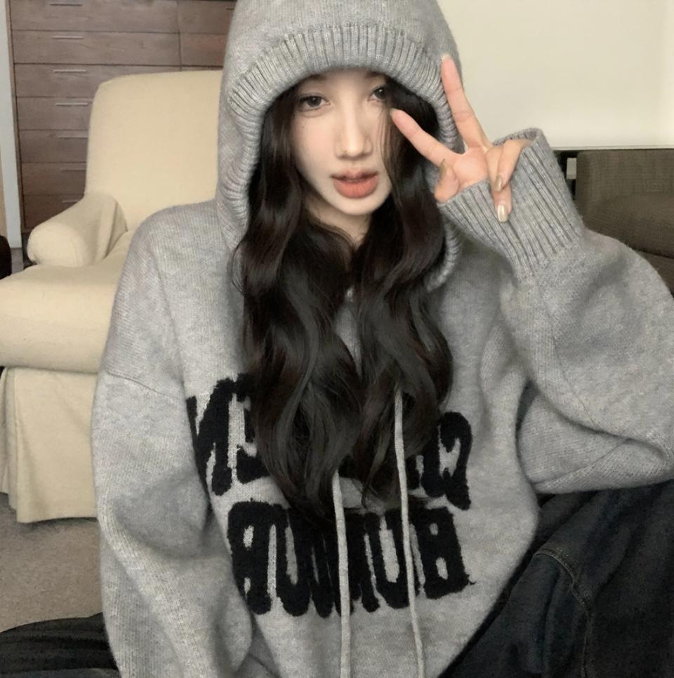 겨울 니트 후드티