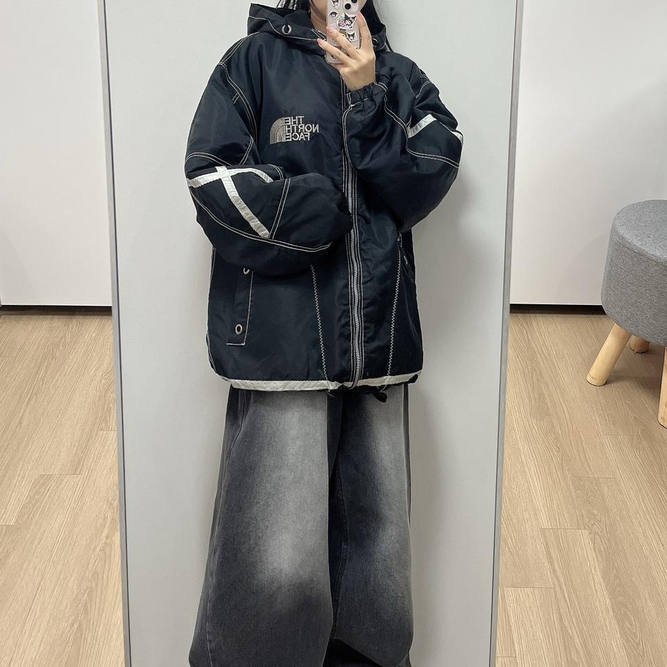 노스페이스 80s 실버 자수로고 누빔안감 윈드브레이커 자켓