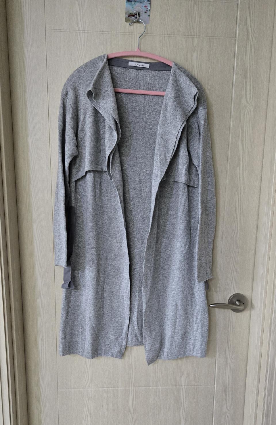 그레이 니트 롱 가디건 77~88