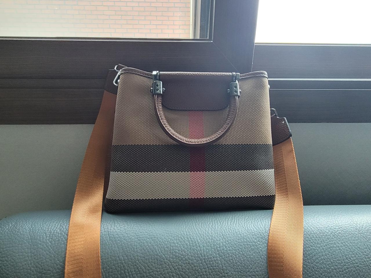 체크 크로스&토트백 거의 새거