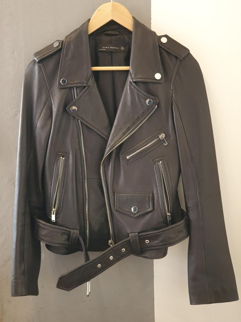자라 양가죽 라이더자켓 S