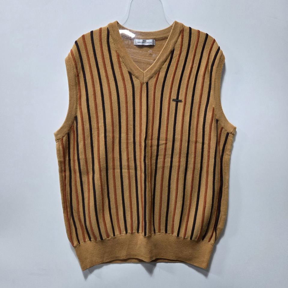 발렌시아가 BB로고 스트라이프 니트 베스트 105 25120317