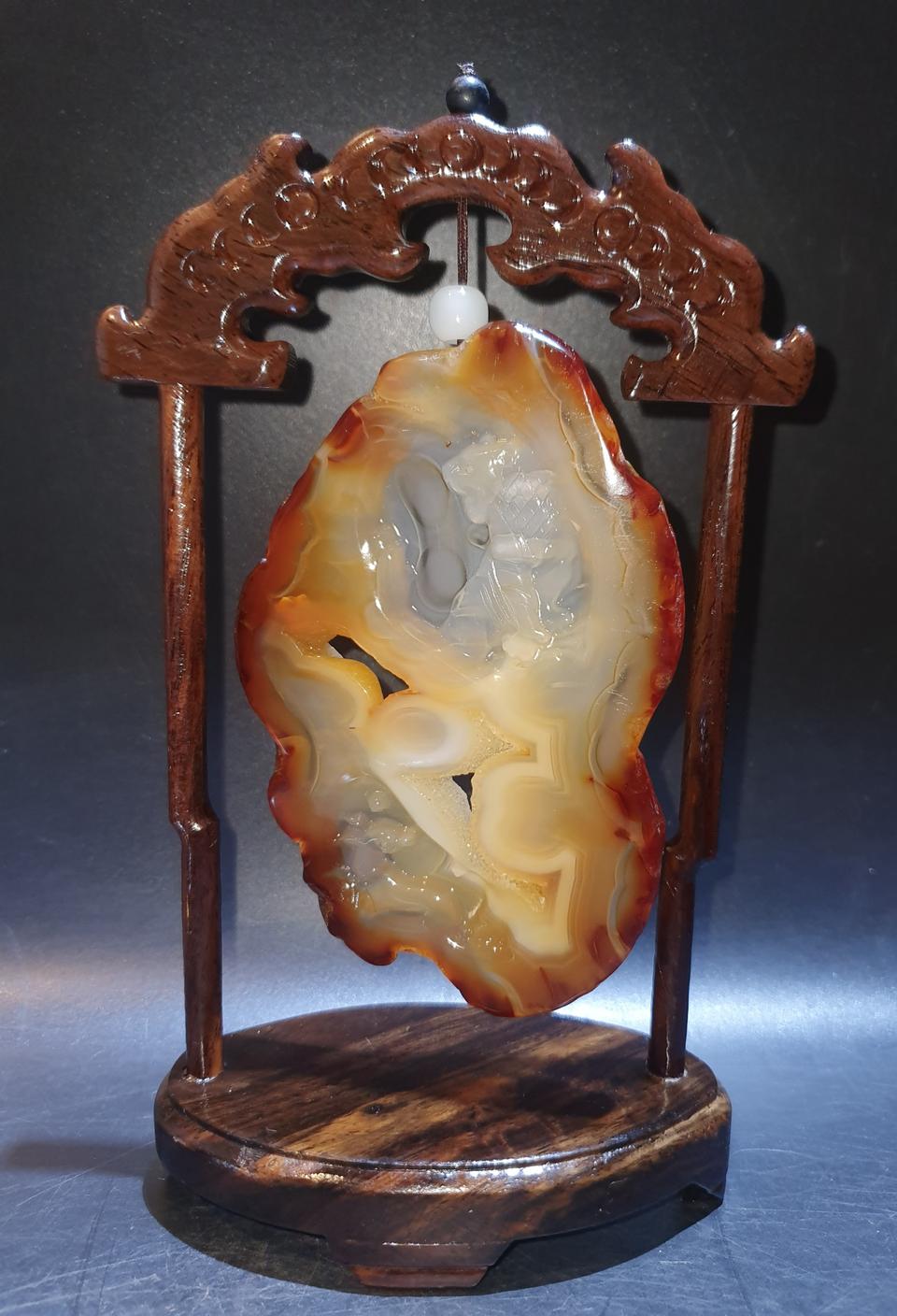 마노 호랑이 조각 장식품